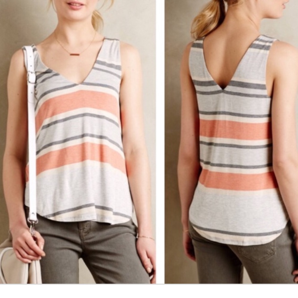 Anthro Stripe Top- Bordeaux brand
